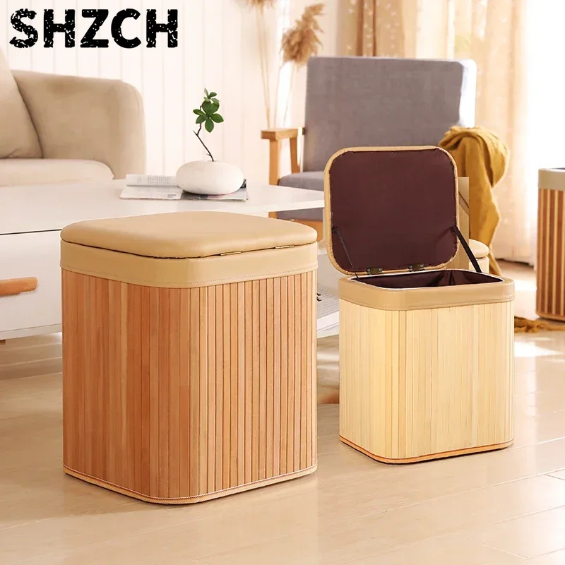 Room Divider Bamboo - Multifunctional with Storage Bamboo Woven Solid