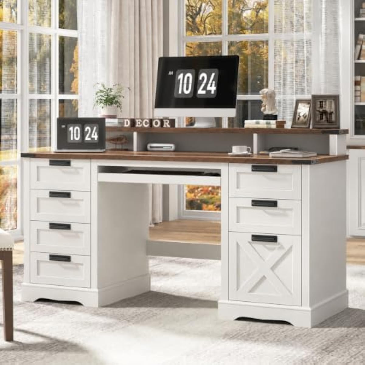 60.62 inch farmhouse executive - Office Furniture Plus 评论和价格