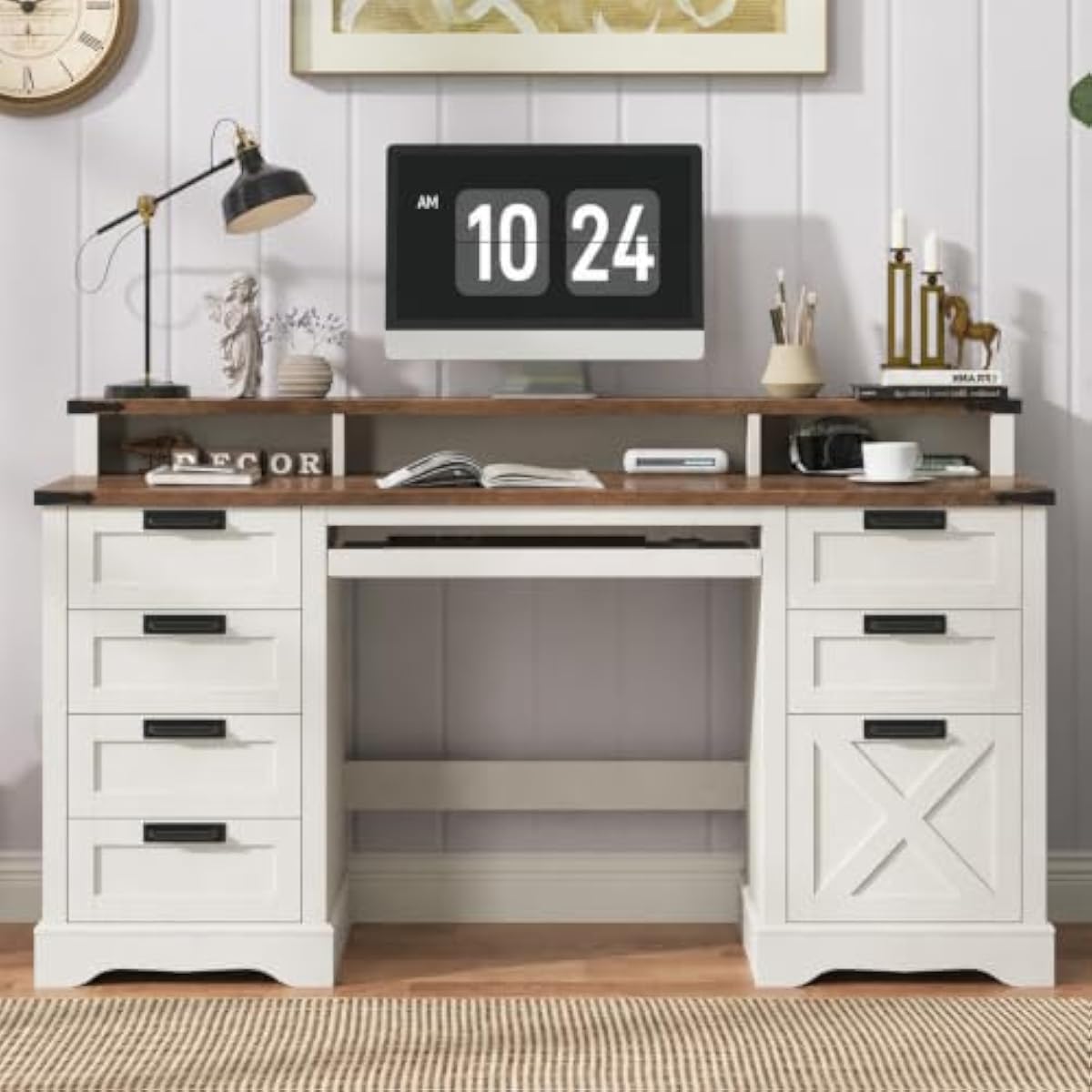 60.62 inch farmhouse executive - Office Furniture Plus 评论和价格