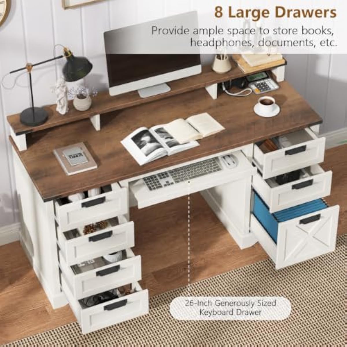 60.62 inch farmhouse executive - Office Furniture Plus 评论和价格