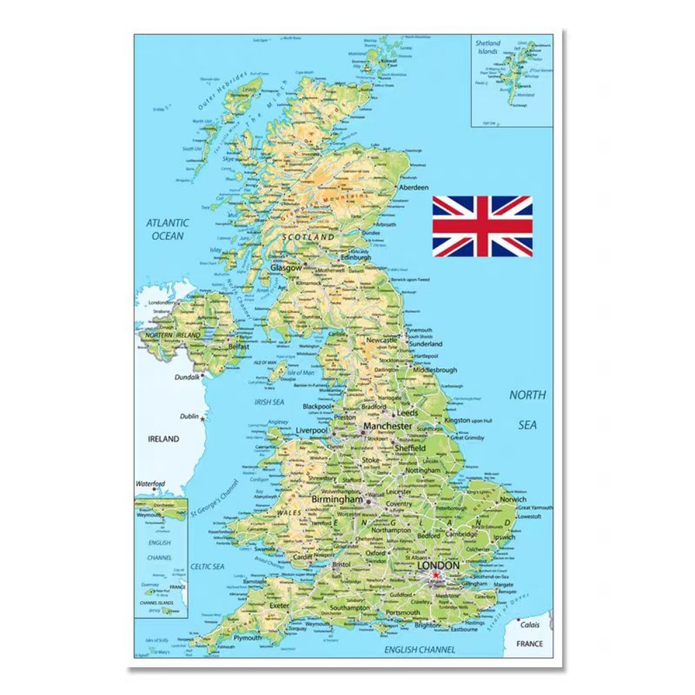 Large HD UK Map Posters Prints - Office Furniture Uk 评论和价格