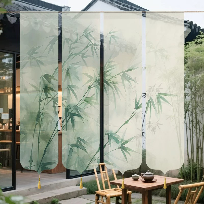 Zen Bamboo Print Sheer Room Di - Room Divider Bamboo 评论和价格