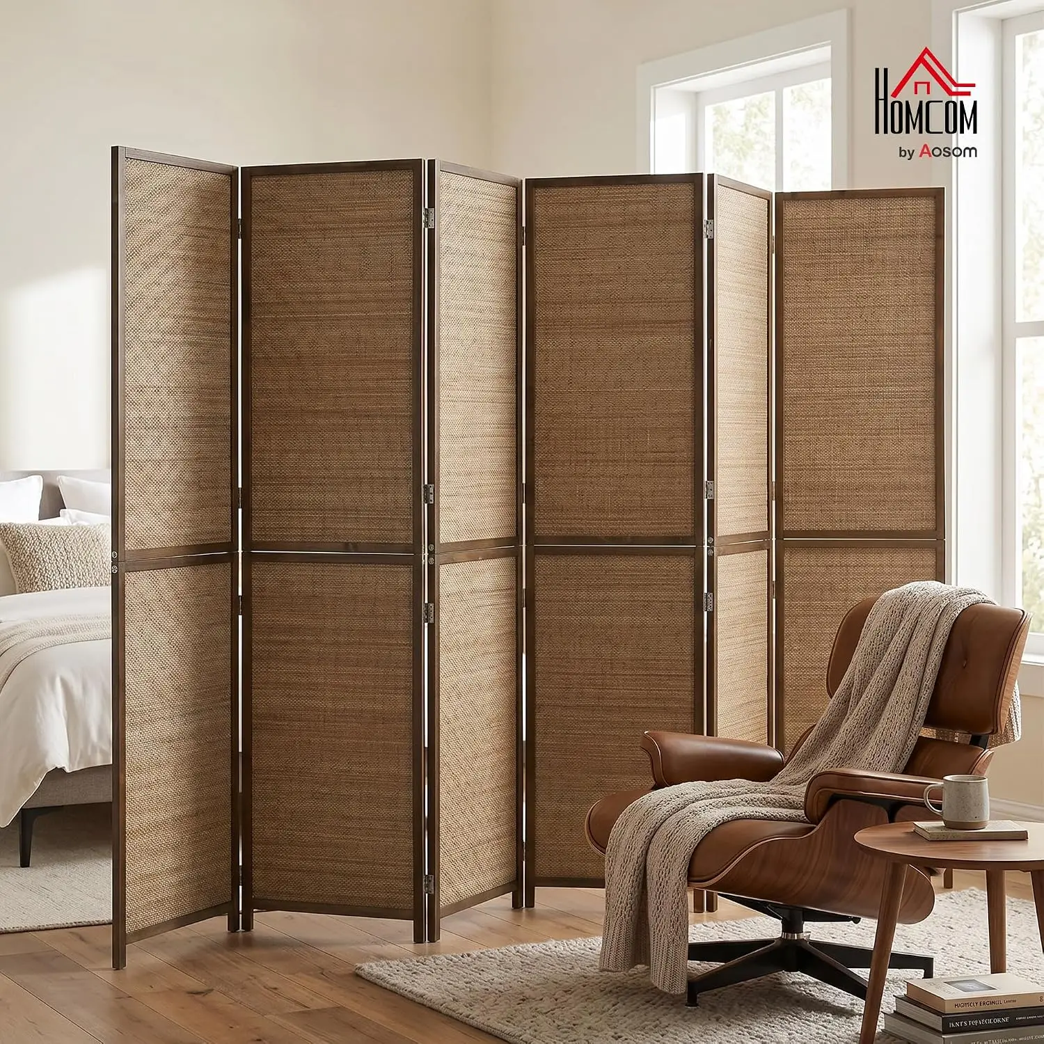 6 FT Room Divider, 6 Panel Han - Room Divider Bamboo 评论和价格
