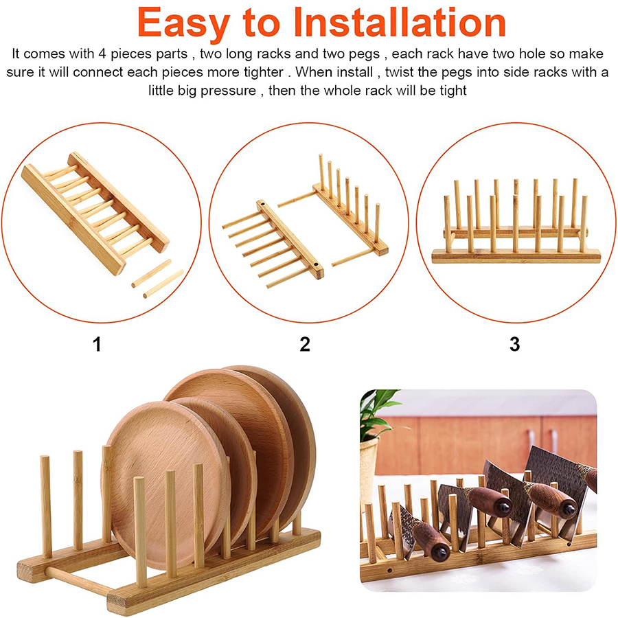 1pcs/2pcs Bamboo Dish Rack, Pl - Room Divider Bamboo 评论和价格